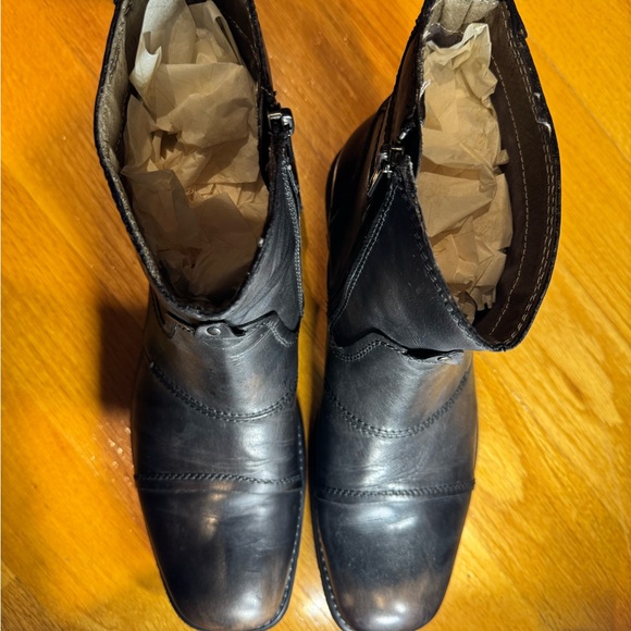 Bed Stu Burst Boots Mens 10 Brown Leather Ankle Zip Square Toe - Picture 2 of 7